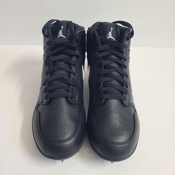 NEW Nike Air Jordan 1 Mid TD Football Cleats FJ6805-001 Size 9.5 Black